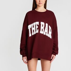 The Bar Maroon Sweatshirt with White Lettering